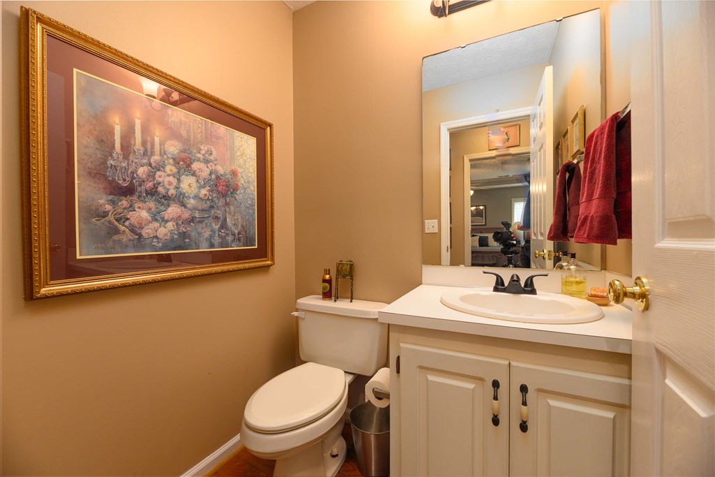 32 Bugle Brook Court Midland, GA 31820 - Photo 14 of 30 a bathroom with a toilet a sink and a mirror