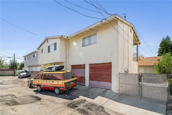 a car parked in front of a house