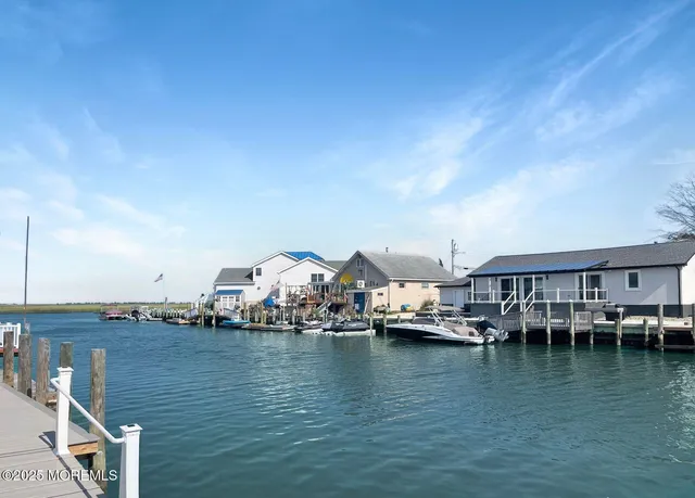 a view of a lake with houses