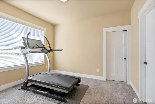 a room with gym equipment