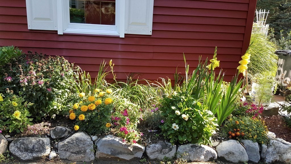 86 Locke Road Chelmsford, MA 01824 - Photo 8 of 41 a view of a wooden house with a flower garden