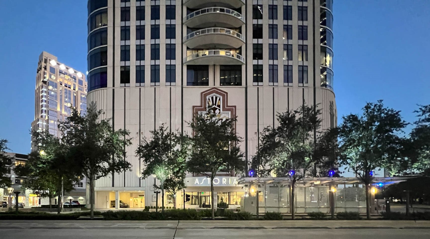 a front view of a building