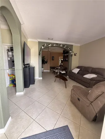 a living room with furniture