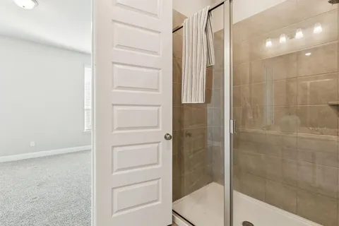 a bathroom with a shower