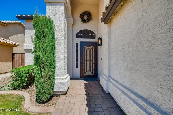 a view of a door of the house