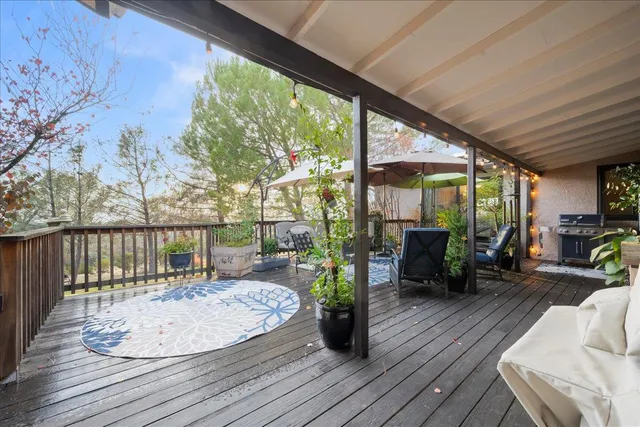 a view of a garden and outdoor space