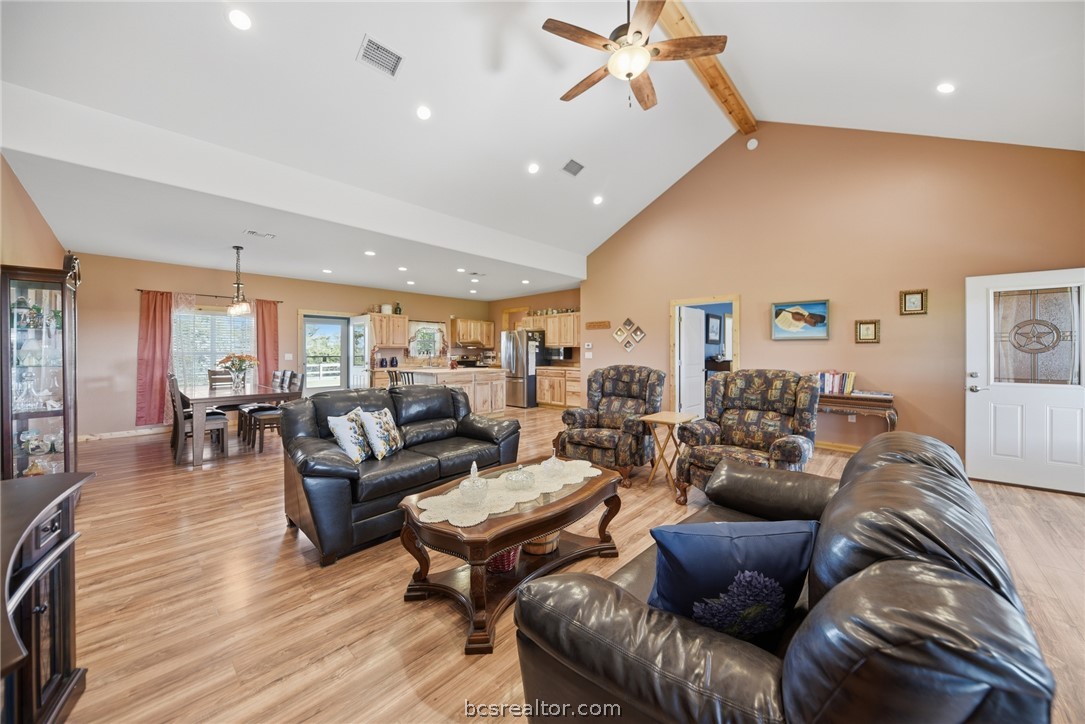 126 South Berlin Road Brenham, TX 77833 - Photo 10 of 30 a living room with furniture and wooden floor