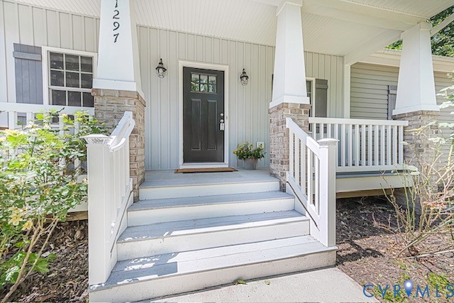 1297 Manfield Road Aylett, VA 23009 - Photo 3 of 42 Views of Front Covered Porch, Entry sidewalk, Trex