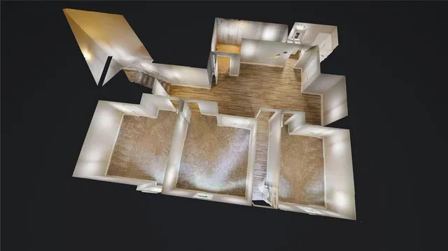 an aerial view of a house outdoor space sitting space