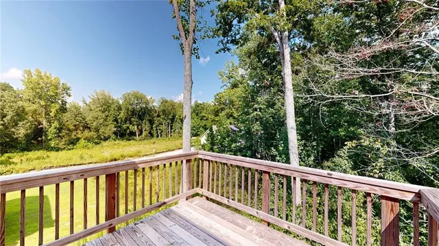 a view of a balcony with outdoor space