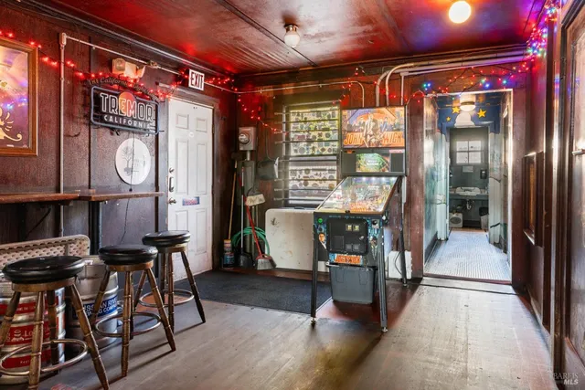 a room with musical instruments