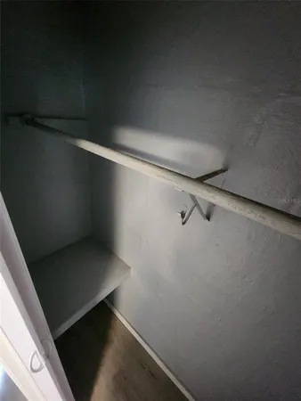 closeup view of walk in closet