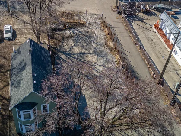 a backyard of a building