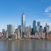 a view of a city with water view