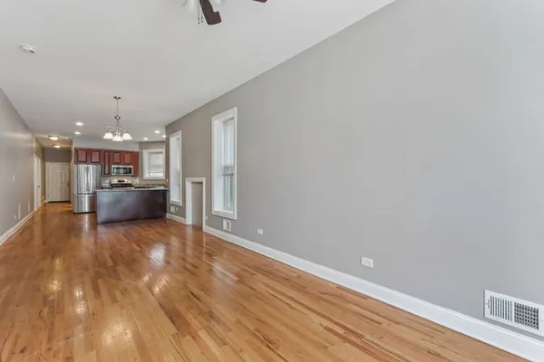 a view of kitchen and living room