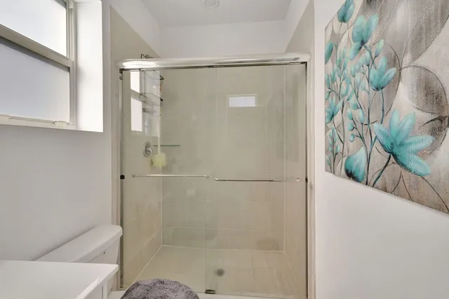 a bathroom with a shower