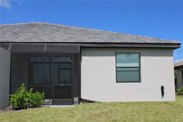 a view of a lake and yard