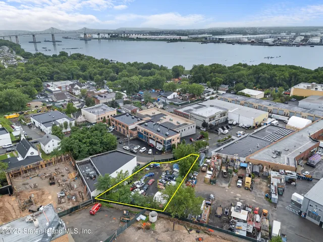 a view of a lake with a city