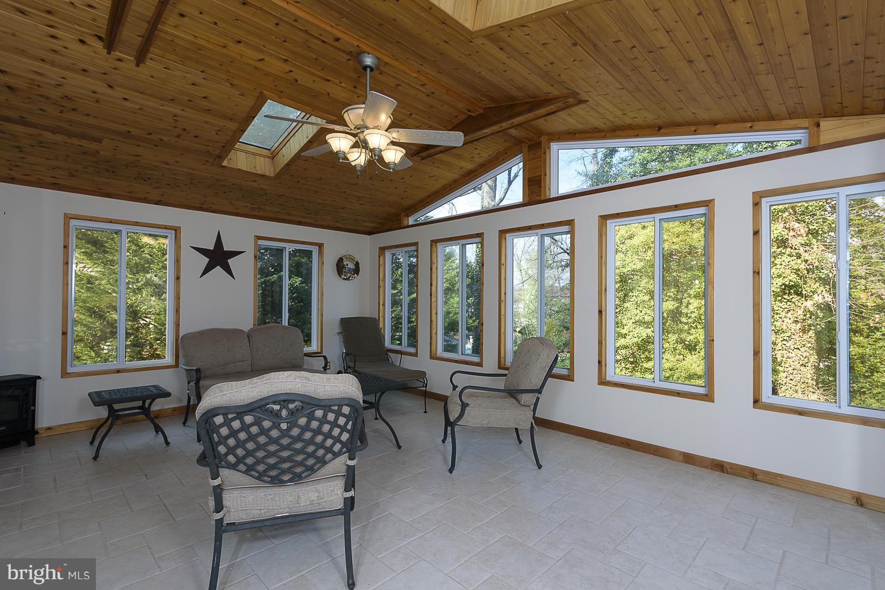 Sunroom overlooking water