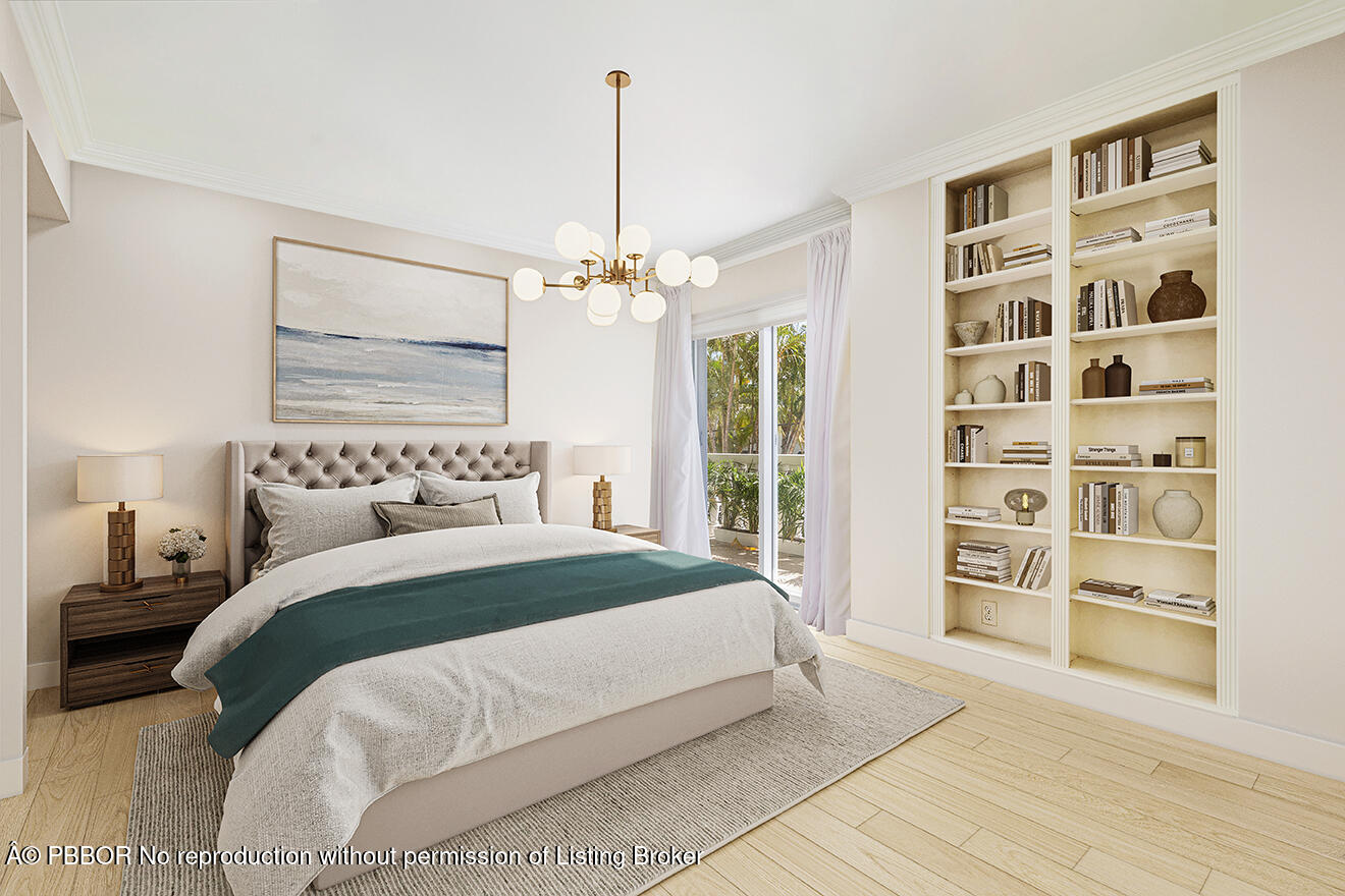 330 Cocoanut Row, Unit 12 Palm Beach, FL 33480 - Photo 17 of 19 a spacious bedroom with a bed and wooden floor