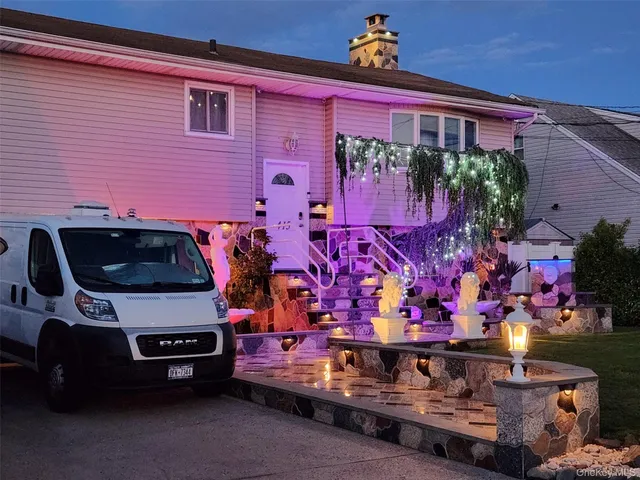 a view of a with car parked