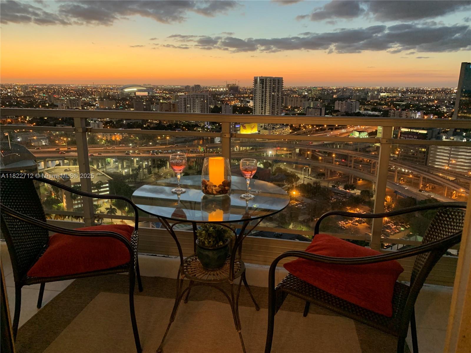 a view of a terrace with furniture