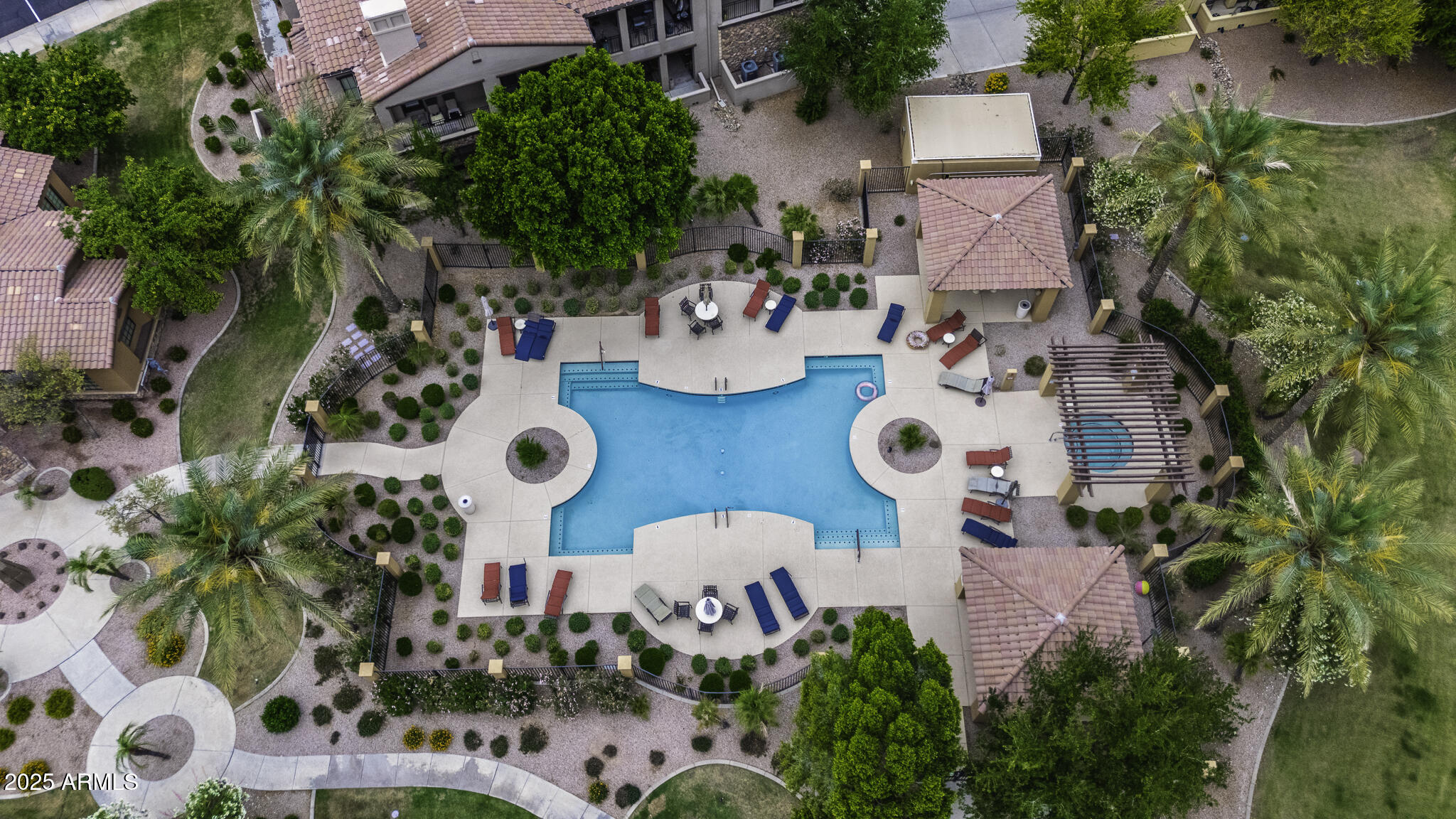 4777 South Fulton Ranch Boulevard, Unit 1044 Chandler, AZ 85248 - Photo 22 of 22 an aerial view of a house swimming pool and a garden