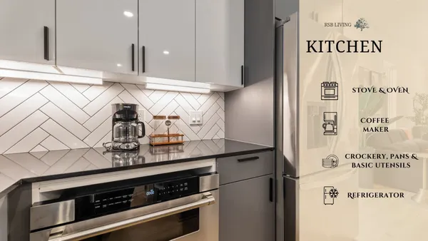 a view of a kitchen with stainless steel appliances and cabinets