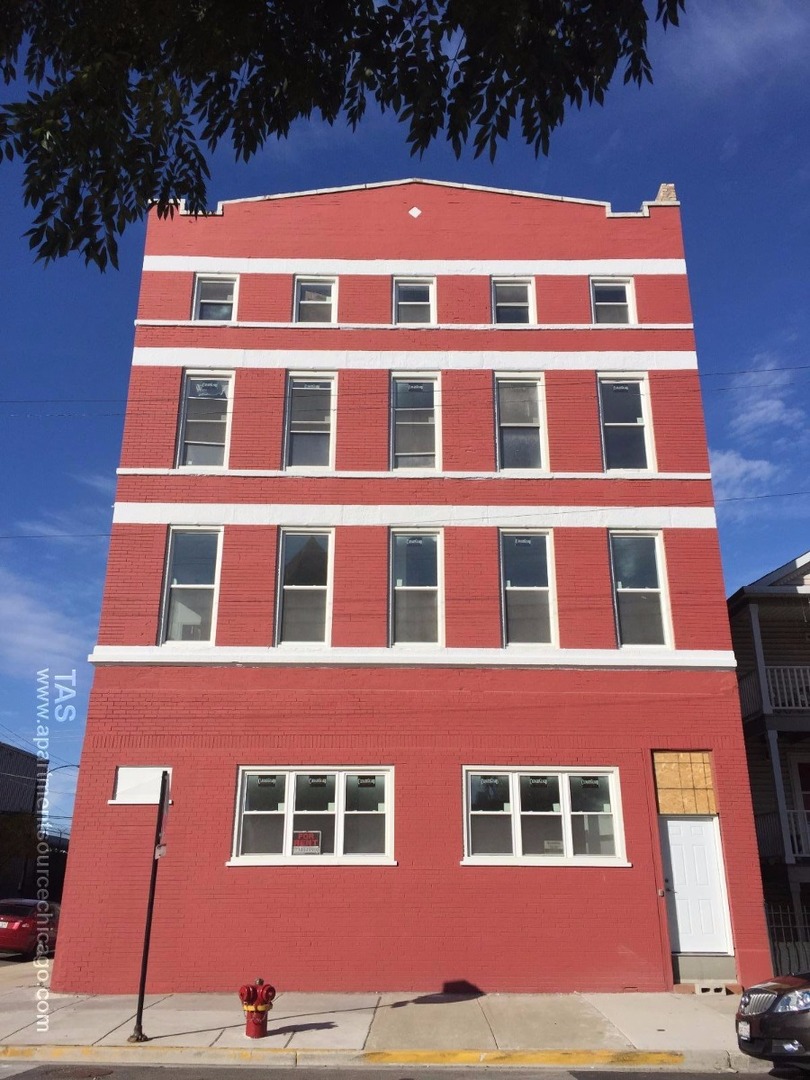 a front view of a building