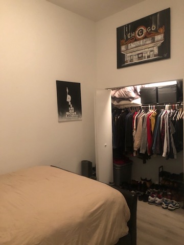 2022 South Throop Street, Unit 1W Chicago, IL 60608 - Photo 10 of 13 a bedroom with a bed and a walk in closet