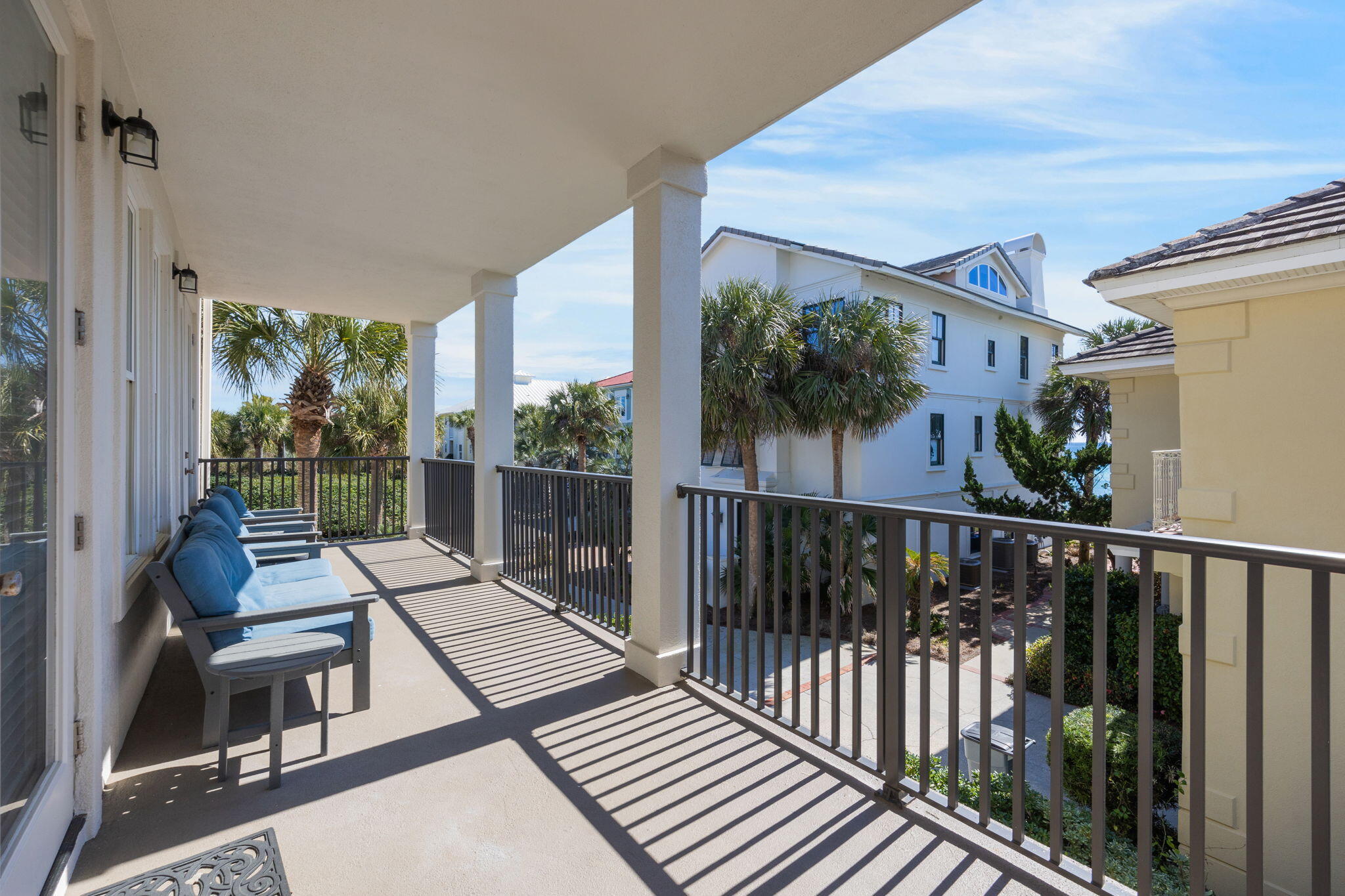 44 South Grande Beach Drive Santa Rosa Beach, FL 32459 - Photo 24 of 68 a view of a balcony with wooden floor and outdoor seating