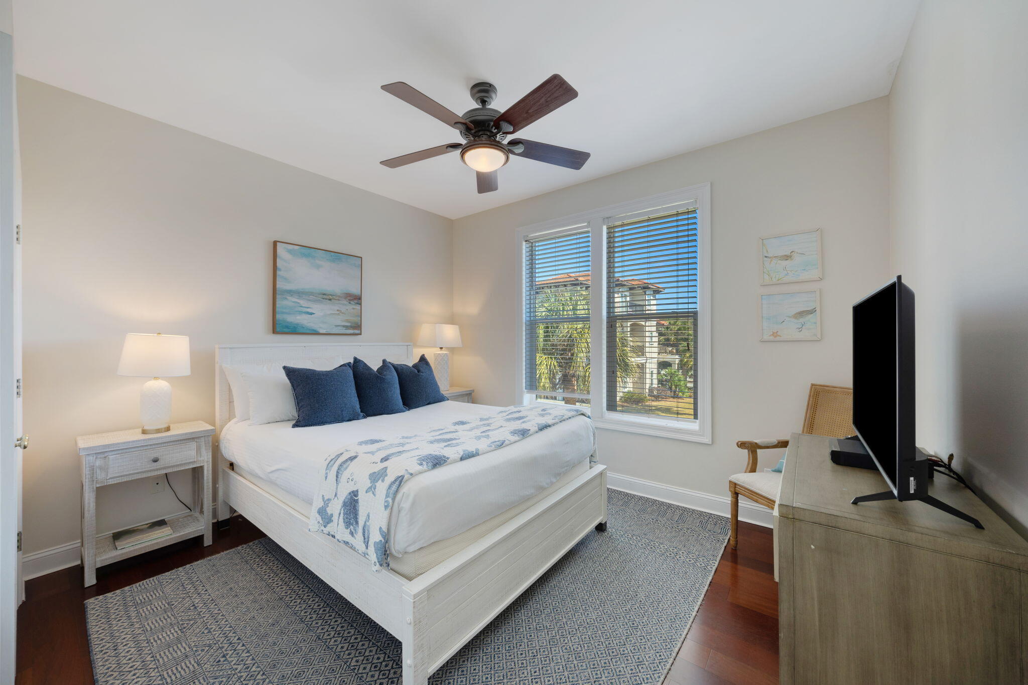 44 South Grande Beach Drive Santa Rosa Beach, FL 32459 - Photo 25 of 68 a bedroom with a bed and a flat screen tv