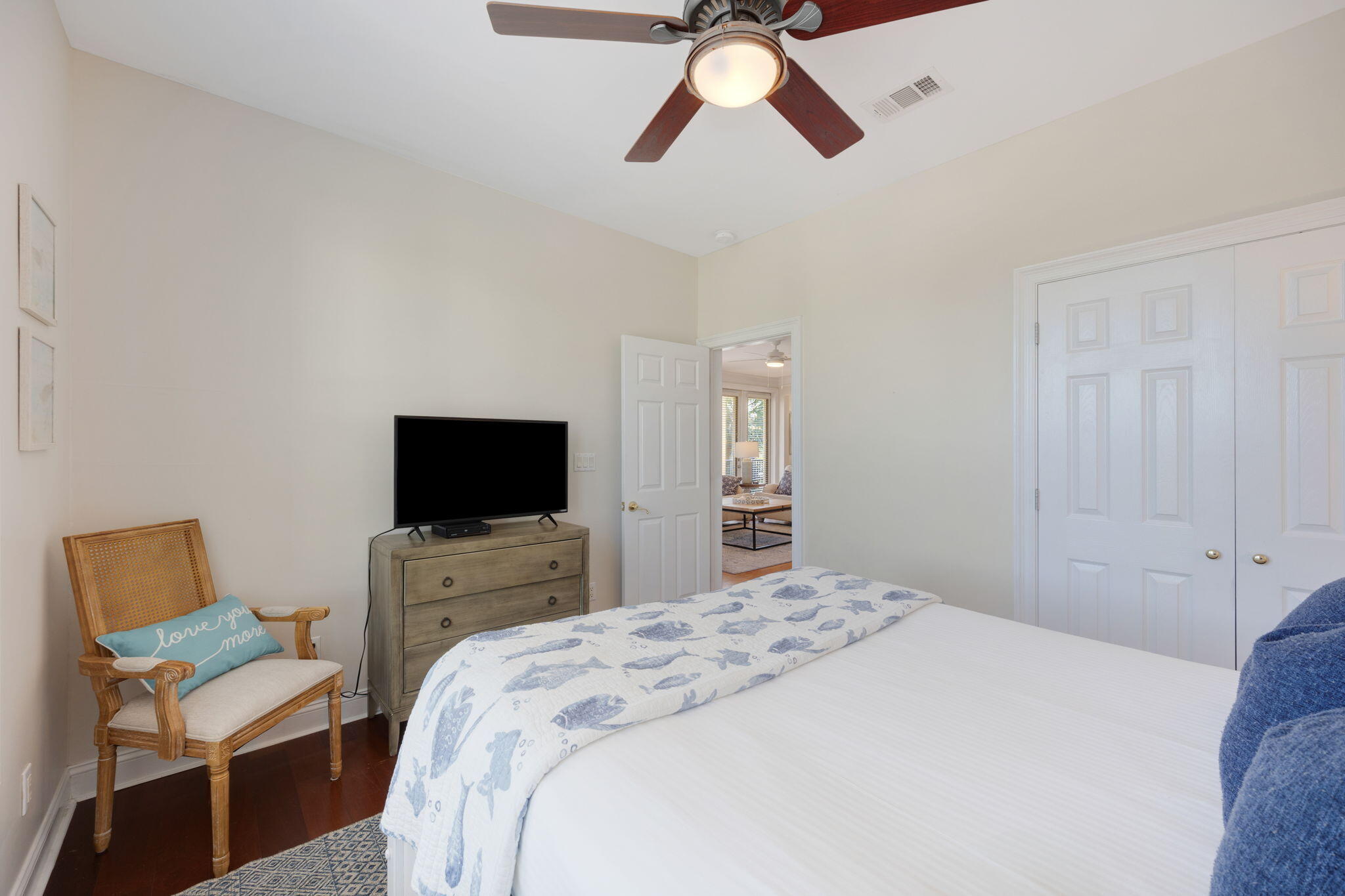 44 South Grande Beach Drive Santa Rosa Beach, FL 32459 - Photo 26 of 68 a bedroom with a bed and a television