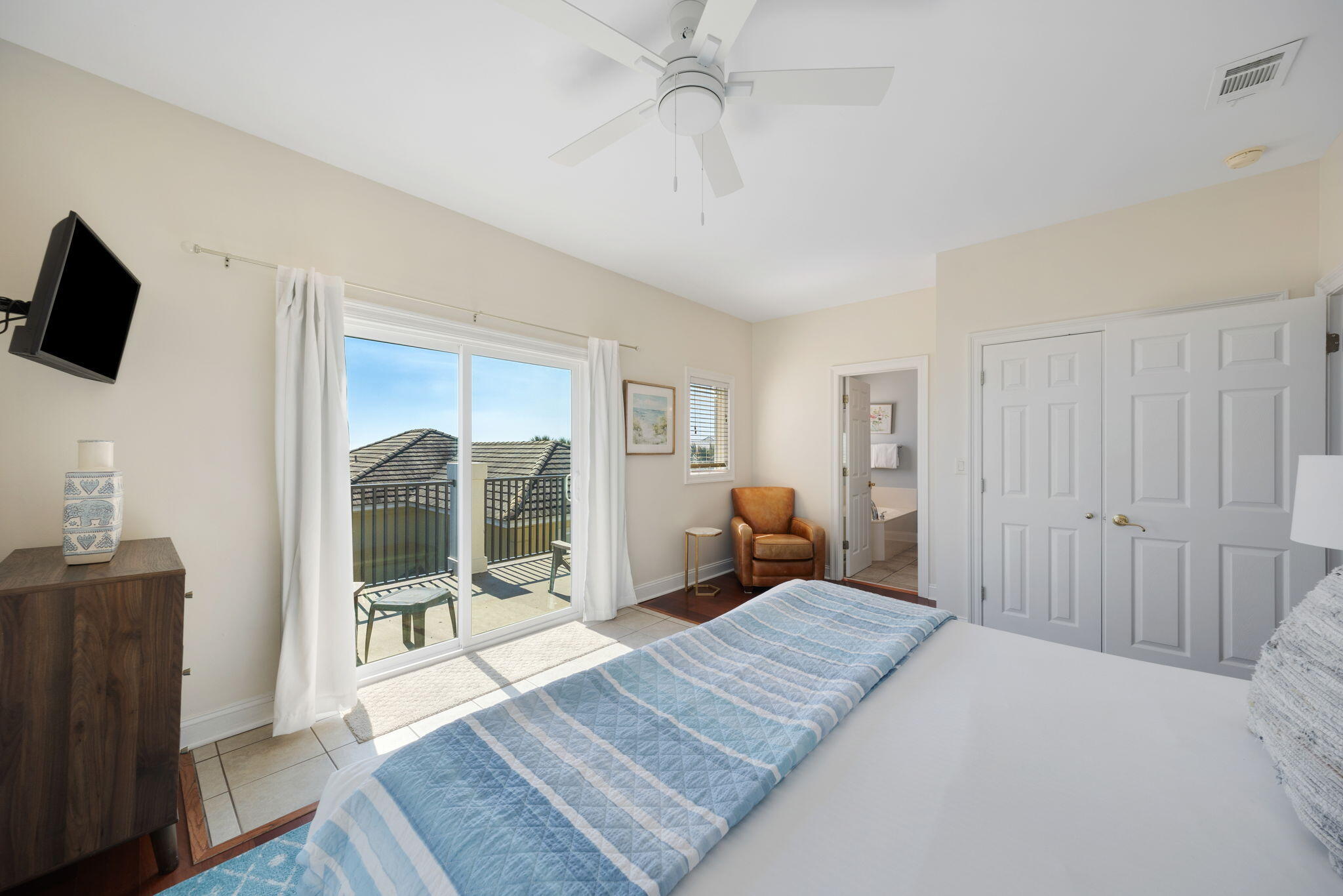 44 South Grande Beach Drive Santa Rosa Beach, FL 32459 - Photo 37 of 68 a bed room with a bed and a television