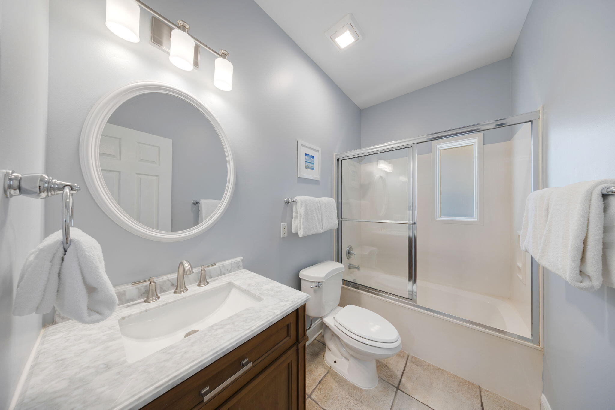 44 South Grande Beach Drive Santa Rosa Beach, FL 32459 - Photo 56 of 68 a bathroom with a granite countertop toilet sink and mirror