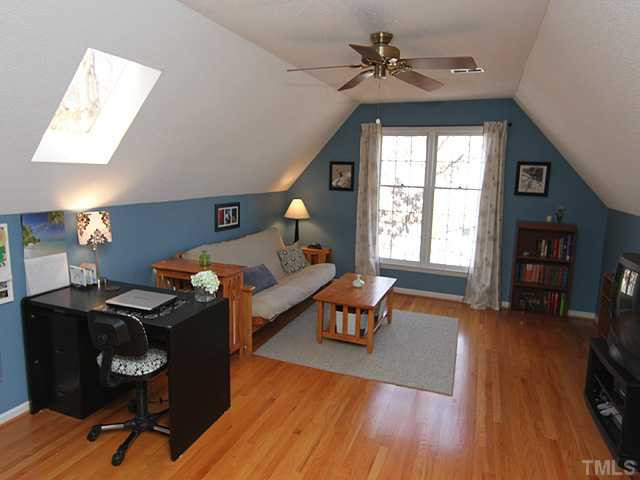 5402 Middleton Road Durham, NC 27713 - Photo 11 of 25 The bonus room is accessed from the main hallway and offers so much flexibility of use: playroom, office, hobby room, guest room, 2nd floor family room....you choose! The room is accented with a ceiling fan and skylight. Bonus Room