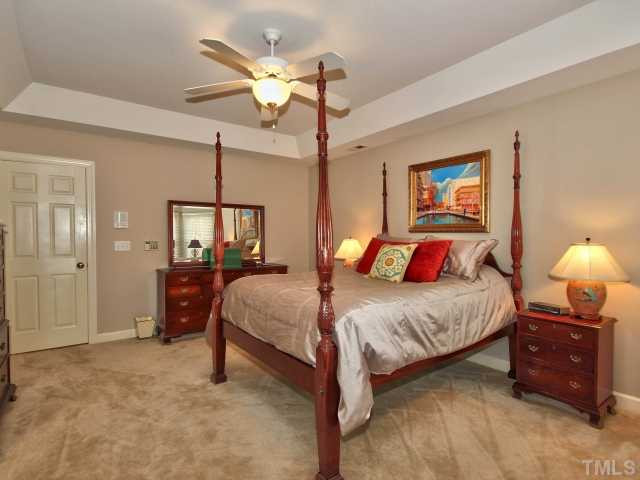 9437 Macon Road Raleigh, NC 27613 - Photo 13 of 25 Room features gorgeous trey ceiling and ceiling fan. Master Bedroom