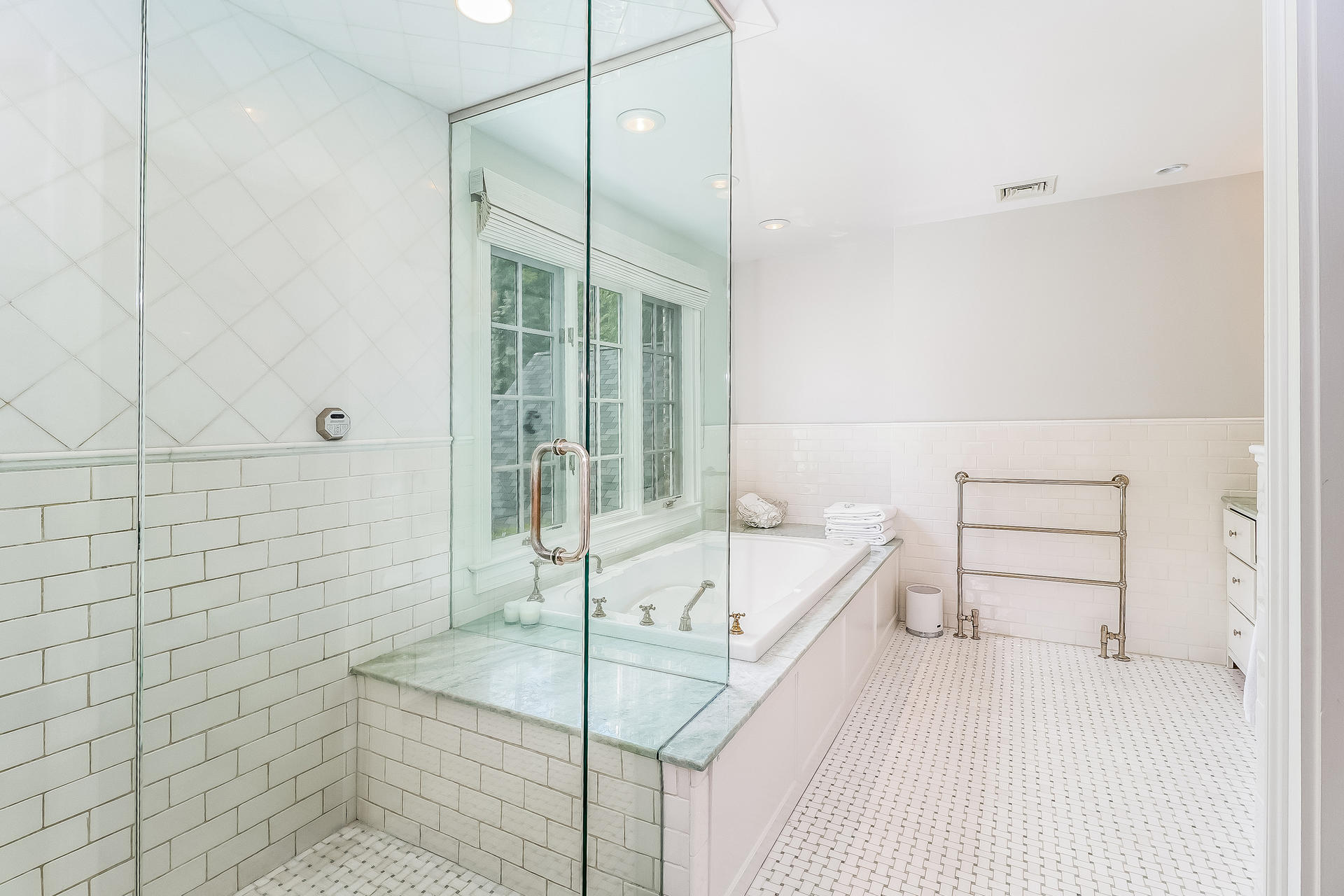 5 Hawthorne Road Darien, CT 06820 - Photo 24 of 49 a bathroom with a bathtub and shower