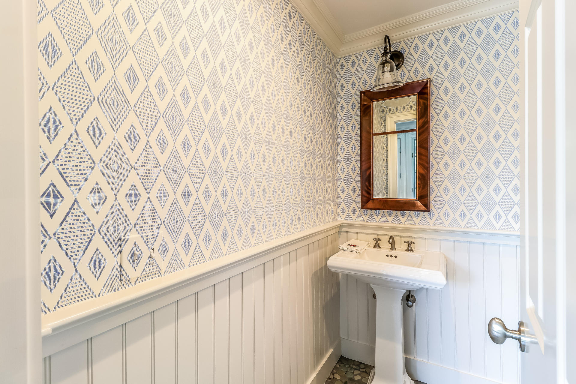 5 Hawthorne Road Darien, CT 06820 - Photo 31 of 49 a bathroom with a sink and a mirror