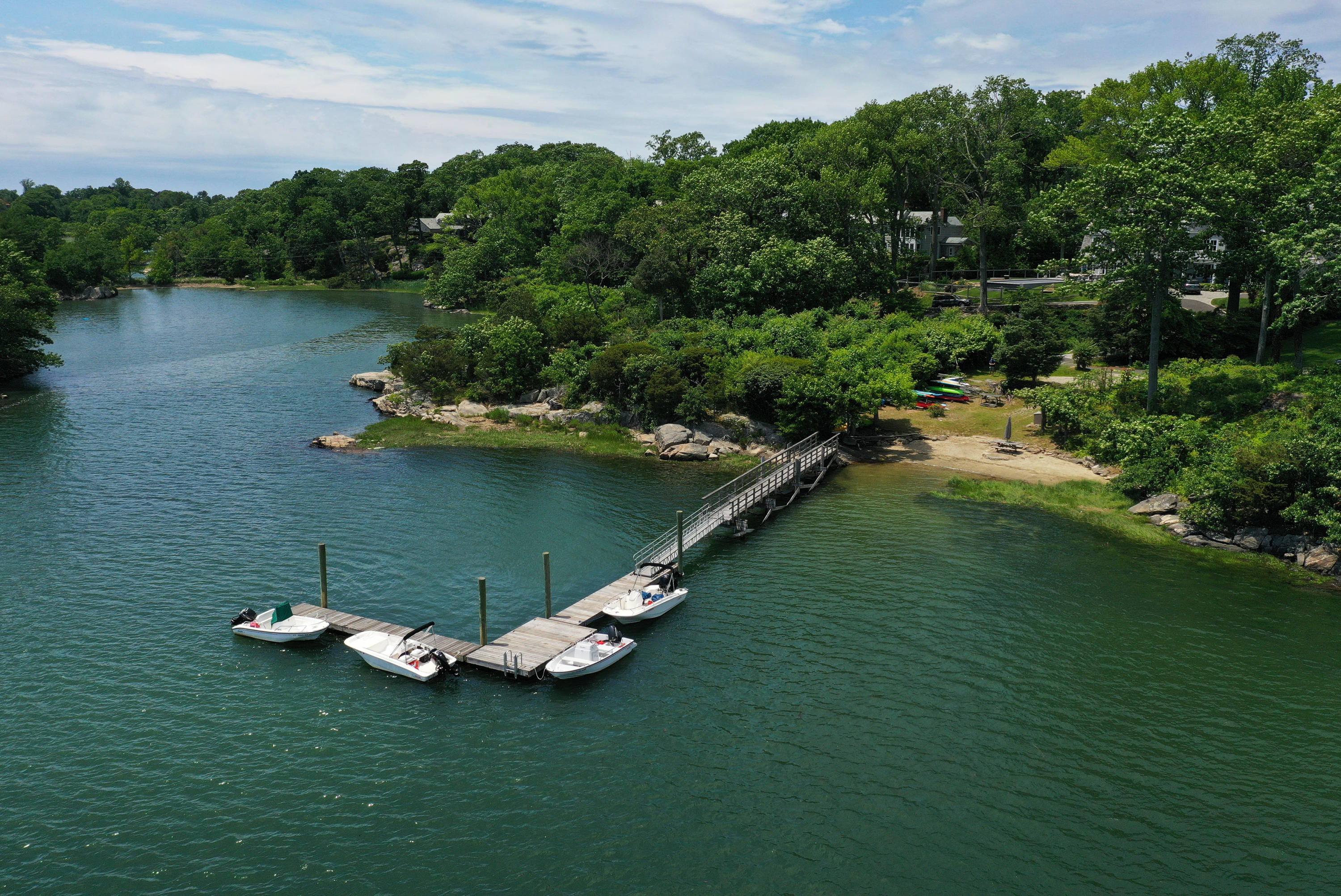 5 Hawthorne Road Darien, CT 06820 - Photo 44 of 49 an aerial view of a house with a yard lake house swimming pool and outdoor seating