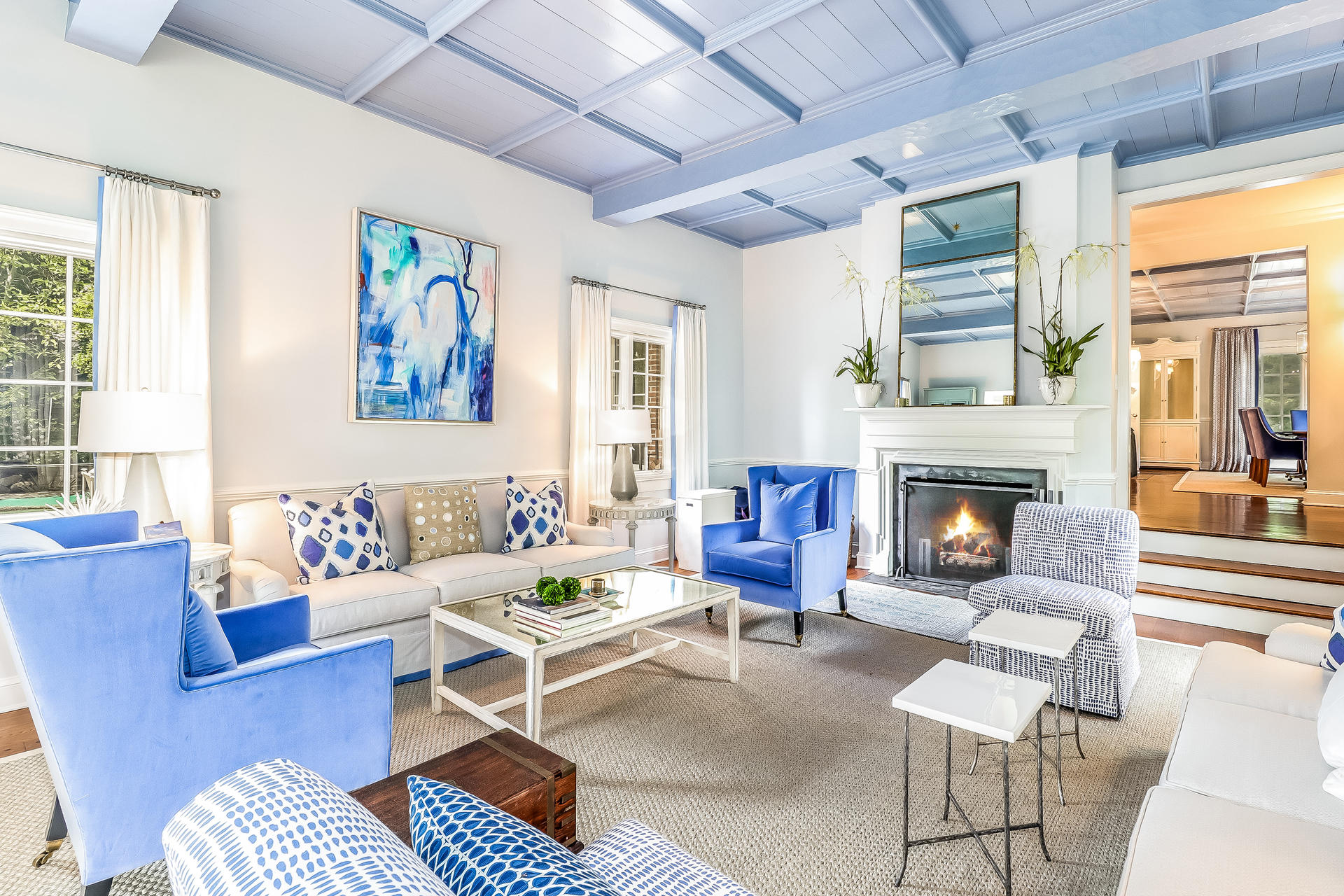 5 Hawthorne Road Darien, CT 06820 - Photo 10 of 49 a living room with furniture and a fireplace