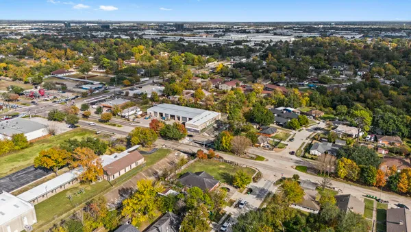 an aerial view of a house