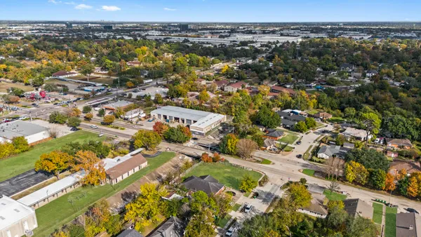 an aerial view of a house