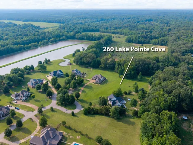 an aerial view of a golf course with street view