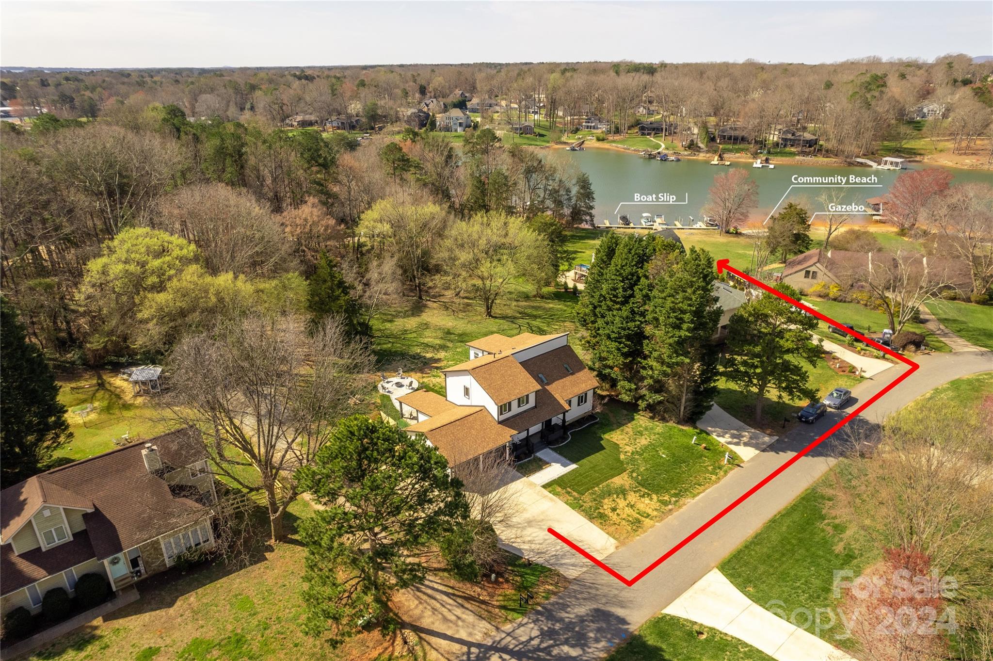 a view of a lake with a mountain