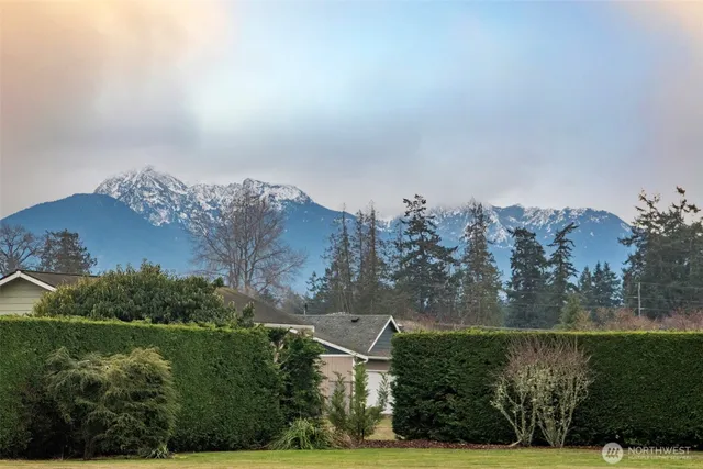 an aerial view of a houses with outdoor space and trees
