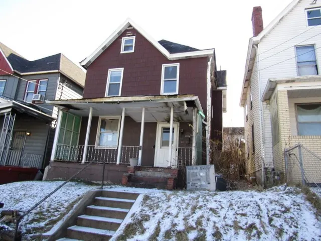 a front view of a house