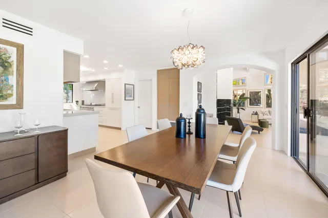 a view of a dining room and livingroom view
