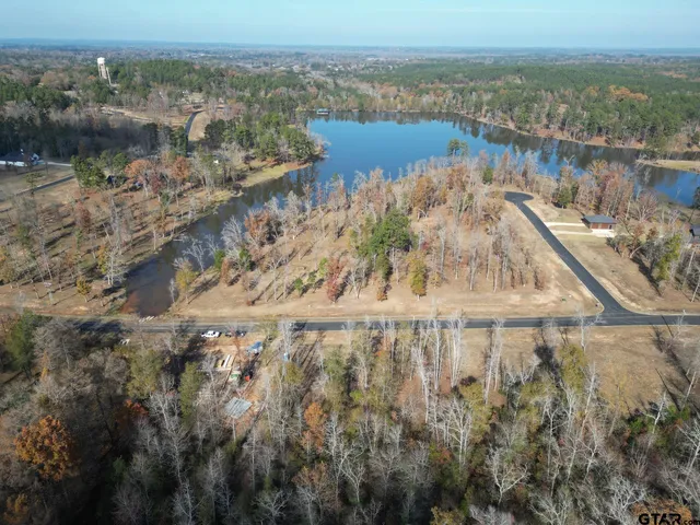 a view of a lake with mountains in the background