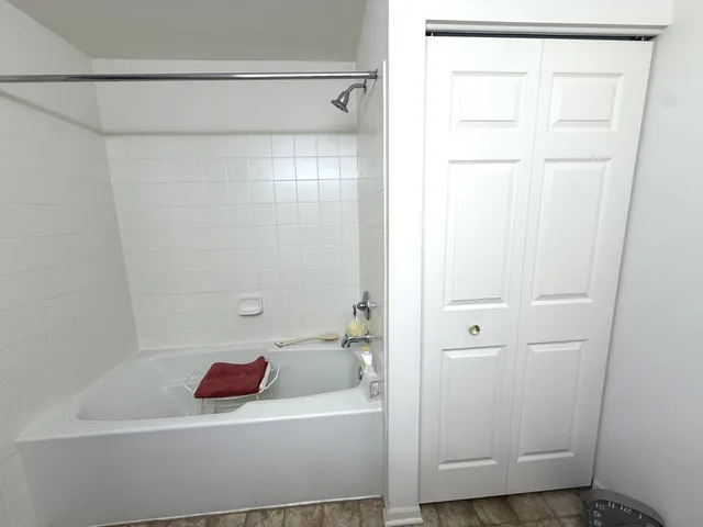 a bathroom with a shower